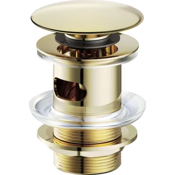 Sifon Cersanit Výpust click-clack pro umyvadla s přepadem zlatá M S951-394