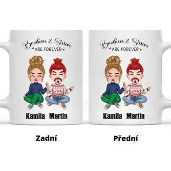 Hrnek - Sisters and brothers forever Růžová