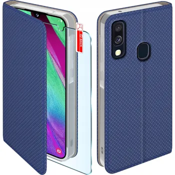 Pouzdro na mobilní telefon Flipové pouzdro KrainaGSM pro Samsung Galaxy A40 modré