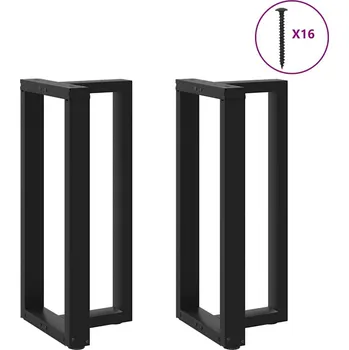 Jídelní stůl OMAXI Nohy barového stolu ve tvaru T, 2 ks, černé, 40 x 35 x (90-91) cm, ocel 317322