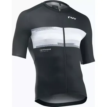 cyklistický dres Northwave Force Evo Jersey Black/White XL