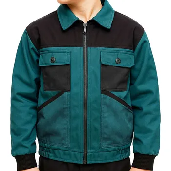 Chlapecká bunda Bunda dětská NIKA zeleno černá 146 - 164 (montérková bunda pro větší děti)