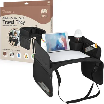 Sipo Skládací stolek do auta s kapsou na tablet, černá