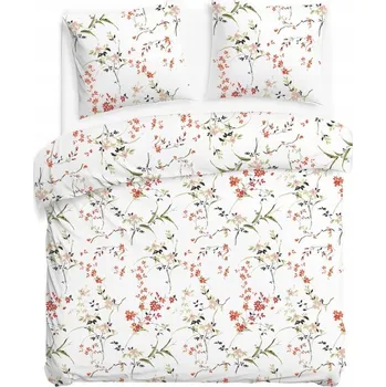 Povlečení Bavlněné Povlečení 180x200 BAVLNA 100% vzor oranžové a růžové květy