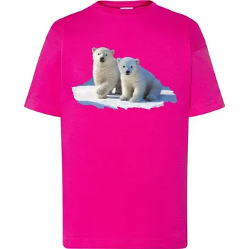 Dívčí tričko detske-levne-bavlnene-tricko-potisk-ledni-medvedi Barva: Fuchsia - fuchsiová, Dětská bavlněná trička JHK: XL