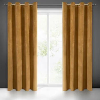 Dekorační velvet závěs s kroužky VERMONT medová 140x250 cm (cena za 1 kus) MyBestHome