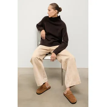 Dámské pantofle Semišové pantofle Answear.LAB 25-467 hnědá 82X, EUR 39