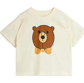 Dětská móda Dětské bavlněné tričko Mini Rodini Bear 25720107 béžová 01X, vel. 92-98