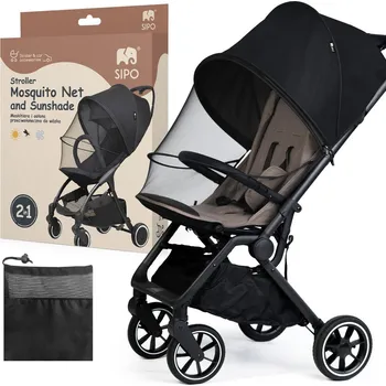 Sipo UNI Síťka proti hmyzu & sluneční clona na kočárek, 2v1