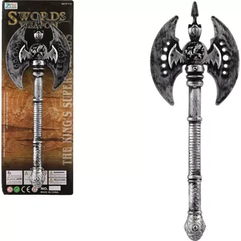 Sekera Teddies Sekera starověká plast 30cm stříbrná na kartě