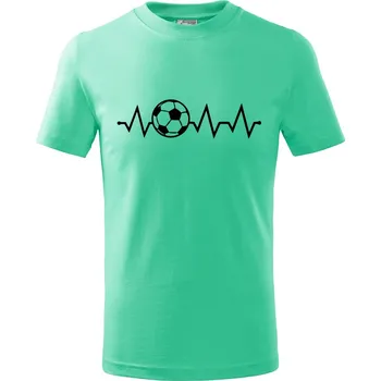 Chlapecké oblečení Dětské tričko s potiskem Tep fotbal Velikost: 122/6 let, Barva trička: Mátová