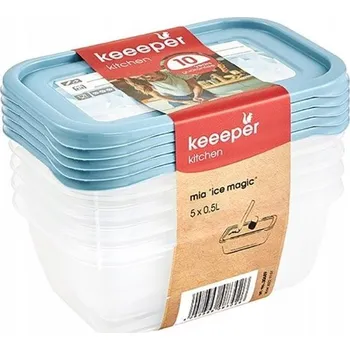 Dóza na potraviny KEEEPER sada obdélníkových dóz na potraviny MIA 5 x 0,5L, vhodné do mrazáku