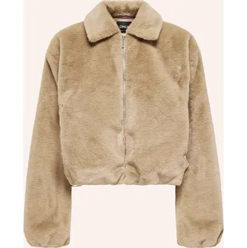 Dámský kabát Only Dámská Bunda Z Umělé Kožešiny, světle hnědá, 36