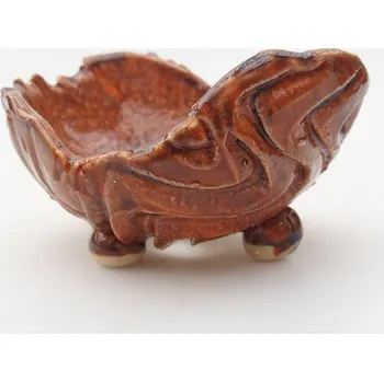 Květináč Keramická Skořápka 8 x 9,5 x 5 cm oranžová
