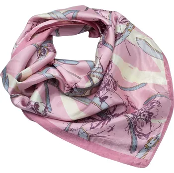 Šátek Fennysun Inc. Šátek saténový - růžový s potiskem