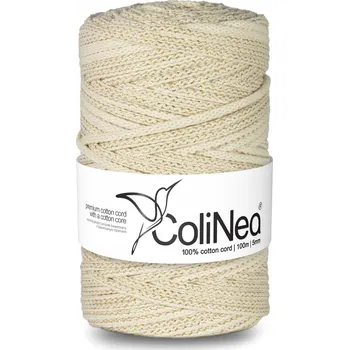 Nit Šňůra s bavlněným jádrem, 5 mm, 100 m, zlatá nit