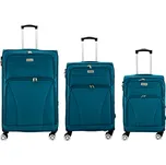 ORLACS 6004 Cestovní kufr sada – tyrkysová barva | 360° kolečka | Textilní materiál Velikost: Sada (3ks)