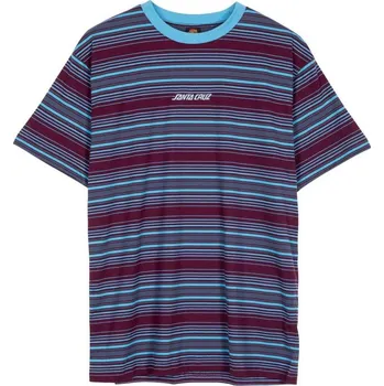 Pánské oblečení SANTA CRUZ triko - Classic Strip Haze Stripe Dark Cherry Stripe (DARK CHERRY STRIPE) velikost: M