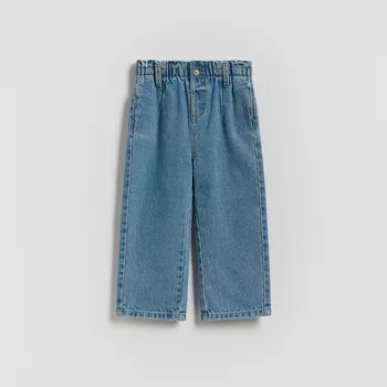 Dívčí kalhoty Reserved - Džíny baggy s rovnými nohavicemi - modrá - 776FF-55J - 776FF-55J-104