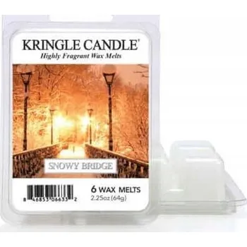 Svíčka Vosk Kringle Candle Snowy Bridge s roztaveným voskem