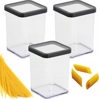 Dóza na potraviny ROTHO sada 3 dóz / organizérů na potraviny, sypké suroviny 1L grafit Loft