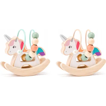 Dřevěná hračka Motorická smyčka pro děti jednorožec Woody