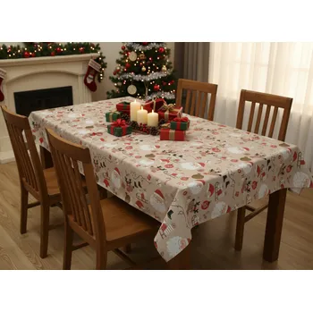 ubrus Vánoční ubrus na stůl NATALE MAGIC II. béžová motiv E 130x170 cm Mybesthome