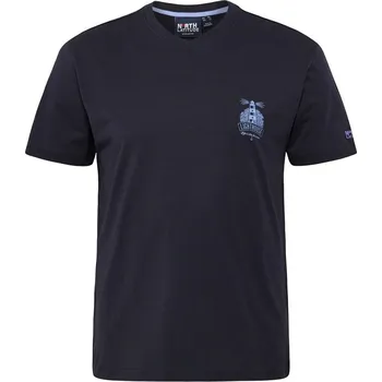 Pánské tričko NORTH 53101 tmavě modré s potiskem krátký rukáv 5XL - 8XL NORTH - 8XL