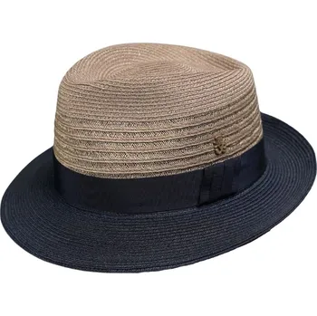 Klobouk Modro béžový crushable (nemačkavý) letní klobouk Trilby - Mayser Pablito, Limitovaná kolekce Velikost: 59 cm (L)