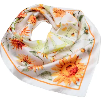 Šátek Šátek - bílý s květinovým potiskem