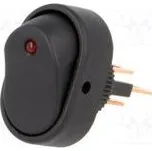 ROCKER SPST pol 2 OFF-ON 30A/24VDC černá LED 12VDC -20÷85°C