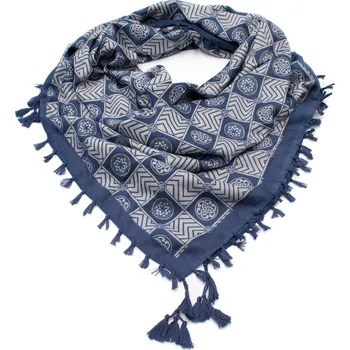 Šála Maxi šátek - modro-šedý se vzorem