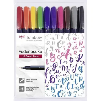 Štětcové popisovače Tombow Fudenosuke, sada 10 ks