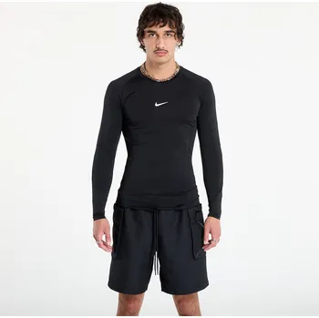 Pánské tričko Tričko Nike Pro Men's Dri-FIT Tight Long-Sleeve Fitness Top Black/ White S