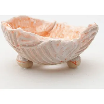 Květináč Keramická Skořápka 8 x 8 x 4,5 cm oranžová