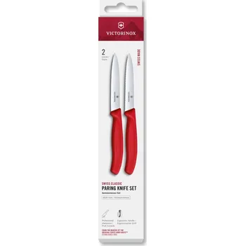 Kuchyňský nůž Sada 2 malých kuchyňských nožů Victorinox Swiss Classic10cm červené