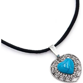 Náhrdelník Magotex Přívěsek na šňůrce srdce - modrý