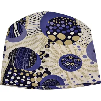 Čepice Čepice beanie - bílomodrá s potiskem