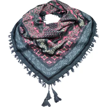 Šála Maxi šátek - šedo-růžový se vzorem