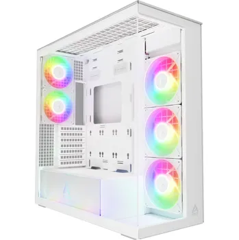 Počítač Arctic skříň Xtender E-ATX 2x120mm ARGB fan 2xUSB USB-C čiré sklo bílá