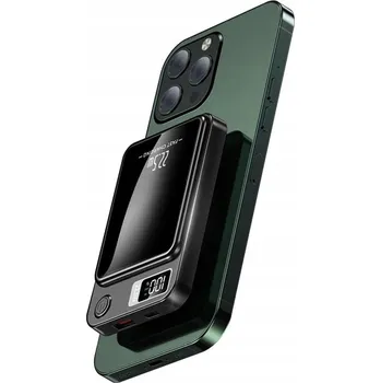 Powerbanka POWERBANKA 10000MAH 22.5W BEZDRÁTOVÉ NABÍJENÍ MAGNET NABÍJENÍ ZELENÁ