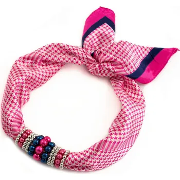 Magotex Šátek s bižuterií Letuška - růžovo-bílý