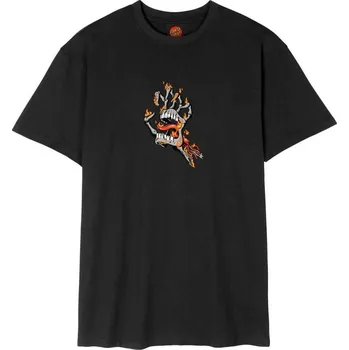 Pánské tričko SANTA CRUZ triko - Burnt Bone Hand T-Shirt Black (BLACK)