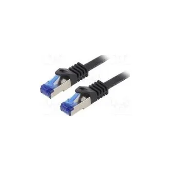 Síťový kabel Patch cord S/FTP 6a lanko Cu LSZH černá 0,5m 26AWG -20÷75°C