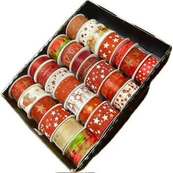 Stuha Vánoční kolekce RED CLASSIC – červený mix stuh 25/40mm x 2m (15,-Kč/ks), 27ks (Krásný vánoční červený set stuh, satén - bavlna - taft, set obsahuje 27ks stuh)