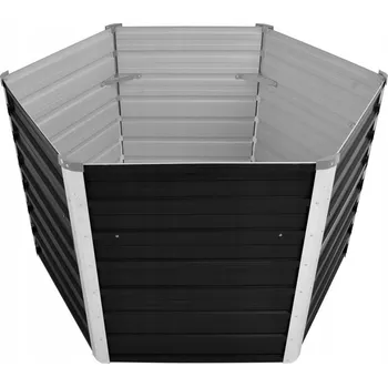 Květináč Černý kovový Květináč VidaXL 129 cm x 129 x 77 cm