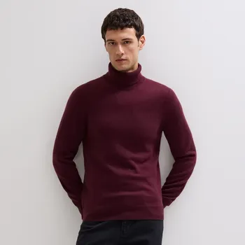 Pánský svetr Reserved - Rolák s kašmírem - hnědá - 438GQ-83X - 438GQ-83X-XL