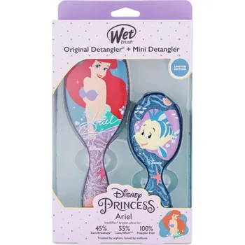 Kosmetická sada Wet Brush Disney Princess Ariel Kit dárková sada kartáč na vlasy Original Detangler + kartáč na vasy Mini Detangler