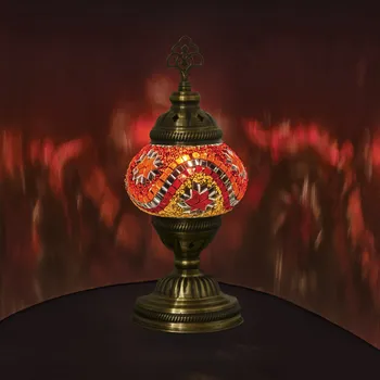 Lampička Krásy Orientu Orientální skleněná mozaiková stolní lampa Daliah- ø skla 12 cm