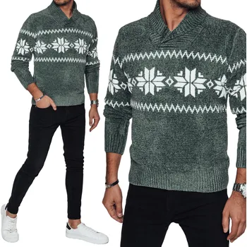 Pánský svetr DStreet svetr wx2270 zelený s výstřihem do V, velikost XL